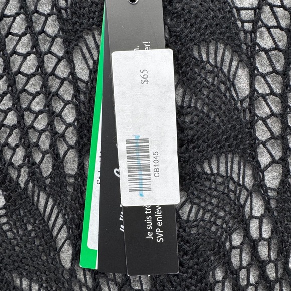 Charlie B Women Crochet Knit Open Front Waterfall Duster Cardigan Size S/M Black - Picture 5 of 11